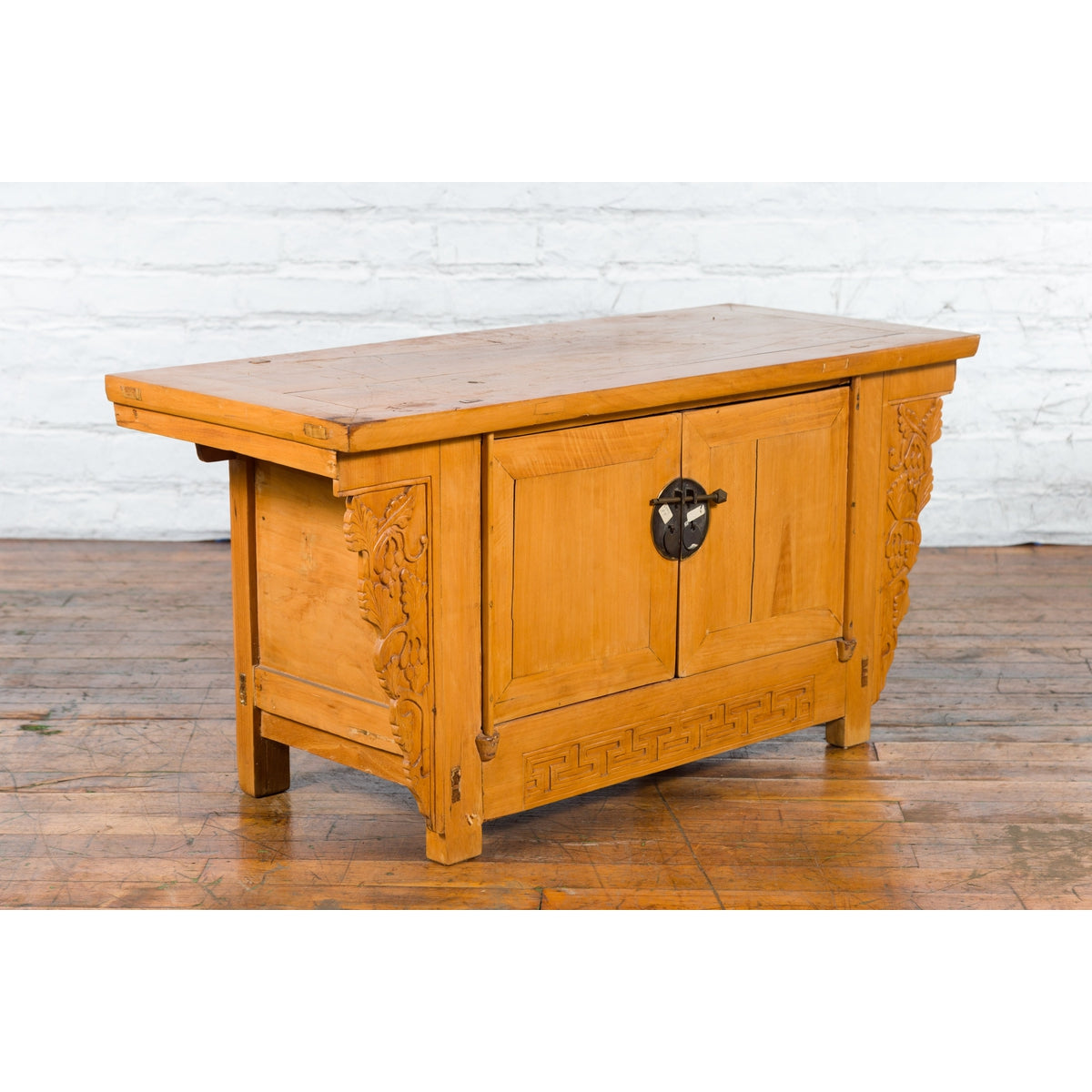 19th Century Qing Dynasty Period Chinese Elm Wood Carved Butterfly Sideboard-14. Asian & Chinese Furniture, Art, Antiques, Vintage Home Décor for sale at FEA Home