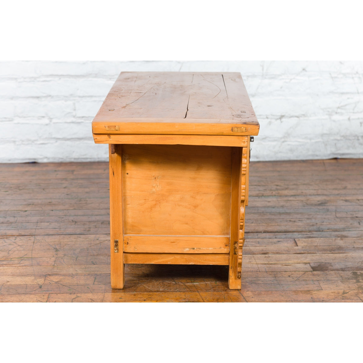 19th Century Qing Dynasty Period Chinese Elm Wood Carved Butterfly Sideboard-16. Asian & Chinese Furniture, Art, Antiques, Vintage Home Décor for sale at FEA Home