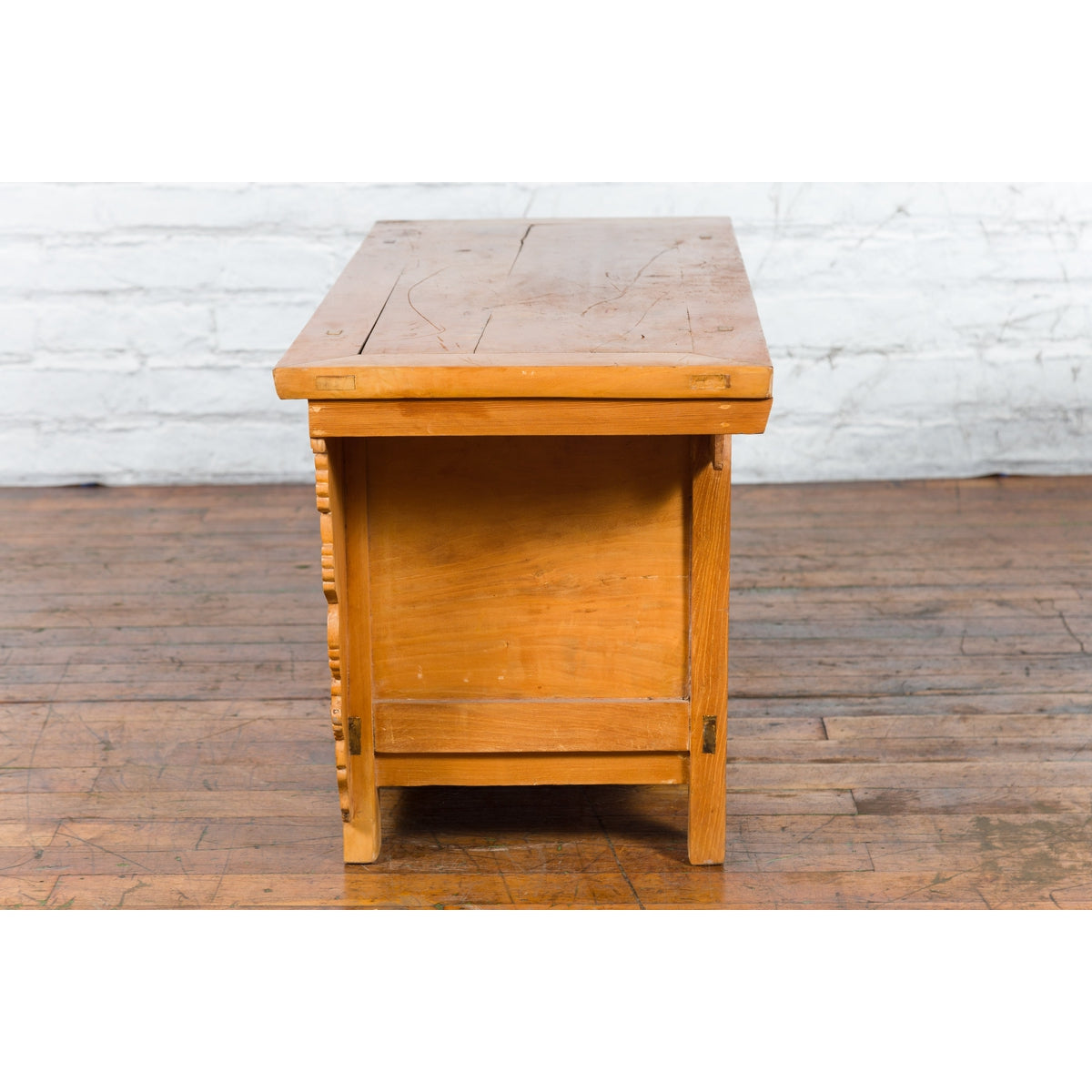 19th Century Qing Dynasty Period Chinese Elm Wood Carved Butterfly Sideboard-18. Asian & Chinese Furniture, Art, Antiques, Vintage Home Décor for sale at FEA Home