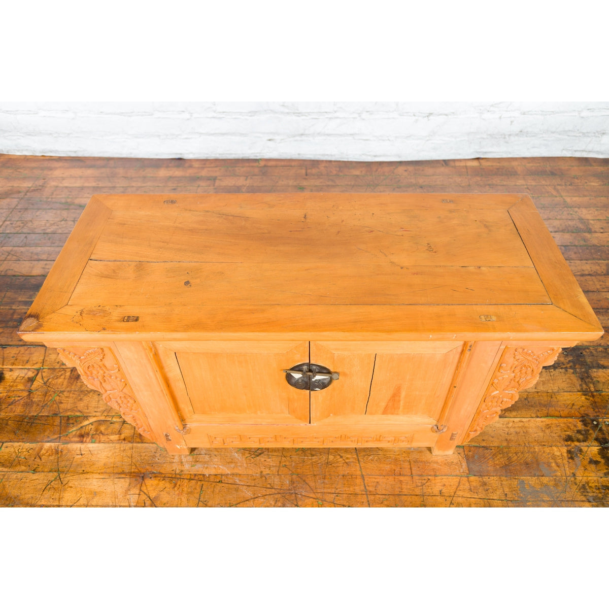 19th Century Qing Dynasty Period Chinese Elm Wood Carved Butterfly Sideboard-4. Asian & Chinese Furniture, Art, Antiques, Vintage Home Décor for sale at FEA Home