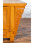 Chinese Early 20th Century Elm Sideboard with Carved Spandrels and Apron-14. Asian & Chinese Furniture, Art, Antiques, Vintage Home Décor for sale at FEA Home