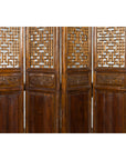 Set of Four Qing Dynasty Elmwood Open Fretwork Panels with Delicate Carvings-14. Asian & Chinese Furniture, Art, Antiques, Vintage Home Décor for sale at FEA Home