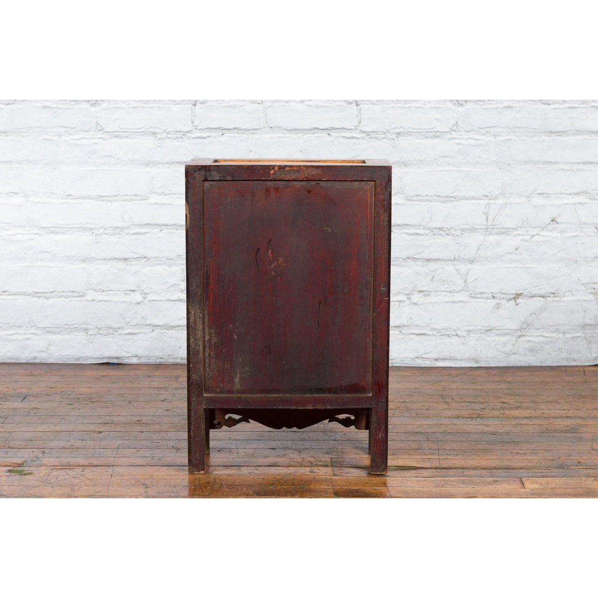 19th Century Chinese Qing Dynasty Small Cabinet with Carved Shelf and Apron-11. Asian & Chinese Furniture, Art, Antiques, Vintage Home Décor for sale at FEA Home