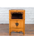 19th Century Chinese Qing Dynasty Small Cabinet with Carved Shelf and Apron-2. Asian & Chinese Furniture, Art, Antiques, Vintage Home Décor for sale at FEA Home