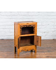 19th Century Chinese Qing Dynasty Small Cabinet with Carved Shelf and Apron-4. Asian & Chinese Furniture, Art, Antiques, Vintage Home Décor for sale at FEA Home