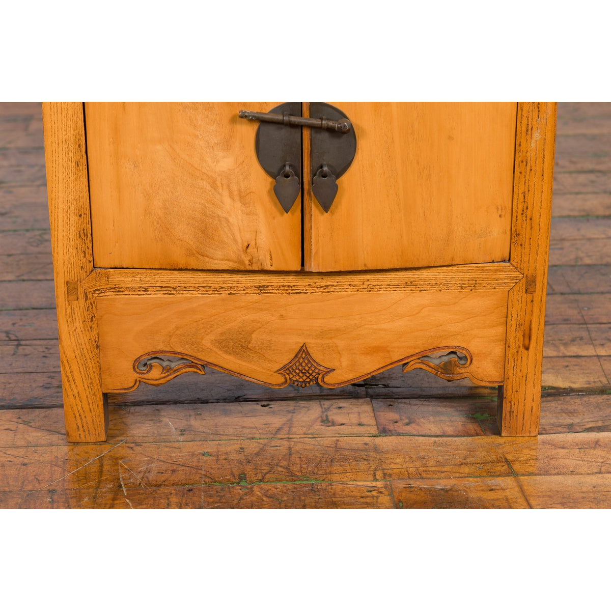 19th Century Chinese Qing Dynasty Small Cabinet with Carved Shelf and Apron-7. Asian & Chinese Furniture, Art, Antiques, Vintage Home Décor for sale at FEA Home