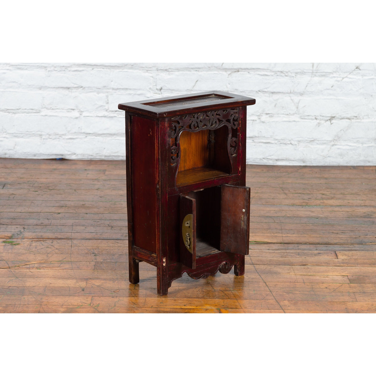 Chinese Qing Dynasty 19th Century Jewelry Cabinet with Star-Carved Shelf-3. Asian & Chinese Furniture, Art, Antiques, Vintage Home Décor for sale at FEA Home
