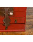 Chinese Early 20th Century Red Lacquer Jewelry Box with Bronze Hardware-11. Asian & Chinese Furniture, Art, Antiques, Vintage Home Décor for sale at FEA Home