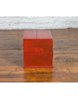 Chinese Early 20th Century Red Lacquer Jewelry Box with Bronze Hardware-14. Asian & Chinese Furniture, Art, Antiques, Vintage Home Décor for sale at FEA Home