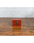 Chinese Early 20th Century Red Lacquer Jewelry Box with Bronze Hardware-5. Asian & Chinese Furniture, Art, Antiques, Vintage Home Décor for sale at FEA Home