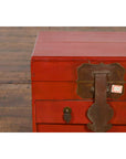 Chinese Early 20th Century Red Lacquer Jewelry Box with Bronze Hardware-7. Asian & Chinese Furniture, Art, Antiques, Vintage Home Décor for sale at FEA Home