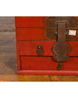 Chinese Early 20th Century Red Lacquer Jewelry Box with Bronze Hardware-10. Asian & Chinese Furniture, Art, Antiques, Vintage Home Décor for sale at FEA Home