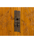 Chinese Qing Dynasty 19th Century Elmwood Armoire with Low-Relief Carved Foliage-14. Asian & Chinese Furniture, Art, Antiques, Vintage Home Décor for sale at FEA Home