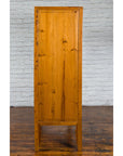 Chinese Qing Dynasty 19th Century Elmwood Armoire with Low-Relief Carved Foliage-16. Asian & Chinese Furniture, Art, Antiques, Vintage Home Décor for sale at FEA Home