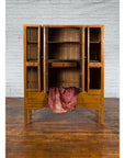 Chinese Qing Dynasty 19th Century Elmwood Armoire with Low-Relief Carved Foliage-4. Asian & Chinese Furniture, Art, Antiques, Vintage Home Décor for sale at FEA Home