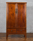 Chinese 19th Century Qing Dynasty Period Elmwood Cabinet with Doors and Drawers-3. Asian & Chinese Furniture, Art, Antiques, Vintage Home Décor for sale at FEA Home