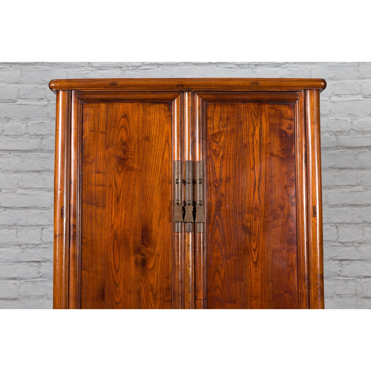 Chinese 19th Century Qing Dynasty Period Elmwood Cabinet with Doors and Drawers-4. Asian & Chinese Furniture, Art, Antiques, Vintage Home Décor for sale at FEA Home
