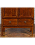 Chinese 19th Century Qing Dynasty Period Elmwood Cabinet with Doors and Drawers-5. Asian & Chinese Furniture, Art, Antiques, Vintage Home Décor for sale at FEA Home
