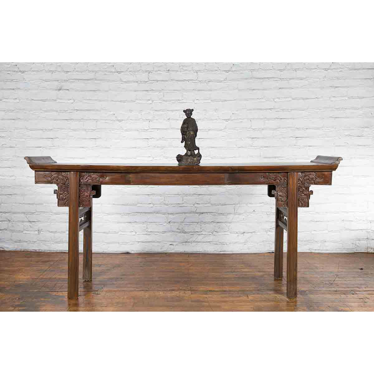 Lost Wax Cast Bronze Statue of a Young Japanese Maiden Standing on a Fish Base-5. Asian & Chinese Furniture, Art, Antiques, Vintage Home Décor for sale at FEA Home