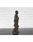 Lost Wax Cast Bronze Statue of a Young Japanese Maiden Standing on a Fish Base-9. Asian & Chinese Furniture, Art, Antiques, Vintage Home Décor for sale at FEA Home