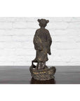 Lost Wax Cast Bronze Statue of a Young Japanese Maiden Standing on a Fish Base-10. Asian & Chinese Furniture, Art, Antiques, Vintage Home Décor for sale at FEA Home