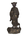 Lost Wax Cast Bronze Statue of a Young Japanese Maiden Standing on a Fish Base-1. Asian & Chinese Furniture, Art, Antiques, Vintage Home Décor for sale at FEA Home
