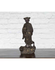 Lost Wax Cast Bronze Statue of a Young Japanese Maiden Standing on a Fish Base-4. Asian & Chinese Furniture, Art, Antiques, Vintage Home Décor for sale at FEA Home