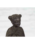 Lost Wax Cast Bronze Statue of a Young Japanese Maiden Standing on a Fish Base-8. Asian & Chinese Furniture, Art, Antiques, Vintage Home Décor for sale at FEA Home