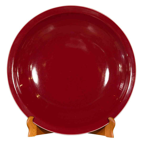 Chinese Vintage Large Porcelain Platter with Oxblood Color-YN3504-1. Asian & Chinese Furniture, Art, Antiques, Vintage Home Décor for sale at FEA Home