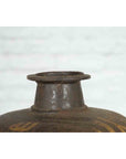 Rustic Indian Vintage Vase with Tapering Lines and Gilded Calligraphy-11. Asian & Chinese Furniture, Art, Antiques, Vintage Home Décor for sale at FEA Home