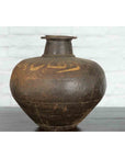 Rustic Indian Vintage Vase with Tapering Lines and Gilded Calligraphy-7. Asian & Chinese Furniture, Art, Antiques, Vintage Home Décor for sale at FEA Home