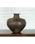 Rustic Indian Vintage Vase with Tapering Lines and Gilded Calligraphy-9. Asian & Chinese Furniture, Art, Antiques, Vintage Home Décor for sale at FEA Home