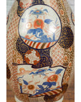 Tall Vintage Chinese Vase with Hand Painted Blue, Orange and Gold Floral Decor-7. Asian & Chinese Furniture, Art, Antiques, Vintage Home Décor for sale at FEA Home