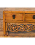 Chinese Qing Dynasty 19th Century Low Kang Cabinet with Carved Scrolling Apron-16. Asian & Chinese Furniture, Art, Antiques, Vintage Home Décor for sale at FEA Home