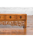 Chinese Qing Dynasty 19th Century Low Kang Cabinet with Carved Scrolling Apron-7. Asian & Chinese Furniture, Art, Antiques, Vintage Home Décor for sale at FEA Home