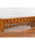 Chinese Qing Dynasty 19th Century Low Kang Cabinet with Carved Scrolling Apron-4. Asian & Chinese Furniture, Art, Antiques, Vintage Home Décor for sale at FEA Home
