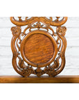 Chinese Antique Carved Wood Armchair with Medallion, Mythical Animal and Clouds-7. Asian & Chinese Furniture, Art, Antiques, Vintage Home Décor for sale at FEA Home