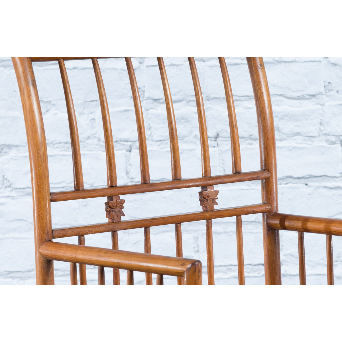 Chinese Qing Dynasty Period 19th Century Elmwood Armchair with Hand-Carved Apron-9. Asian & Chinese Furniture, Art, Antiques, Vintage Home Décor for sale at FEA Home