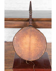 Nepalese Antique Leather Hand Drum with Carved Wooden Handle-12. Asian & Chinese Furniture, Art, Antiques, Vintage Home Décor for sale at FEA Home