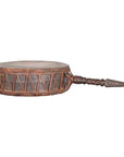 Nepalese Antique Leather Hand Drum with Carved Wooden Handle-1. Asian & Chinese Furniture, Art, Antiques, Vintage Home Décor for sale at FEA Home