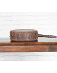 Nepalese Antique Leather Hand Drum with Carved Wooden Handle-2. Asian & Chinese Furniture, Art, Antiques, Vintage Home Décor for sale at FEA Home