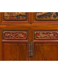 Chinese Ming Dynasty Style Cabinet with Gilt Carved Court and Work Scenes-5. Asian & Chinese Furniture, Art, Antiques, Vintage Home Décor for sale at FEA Home