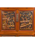 Chinese Ming Dynasty Style Cabinet with Gilt Carved Court and Work Scenes-4. Asian & Chinese Furniture, Art, Antiques, Vintage Home Décor for sale at FEA Home