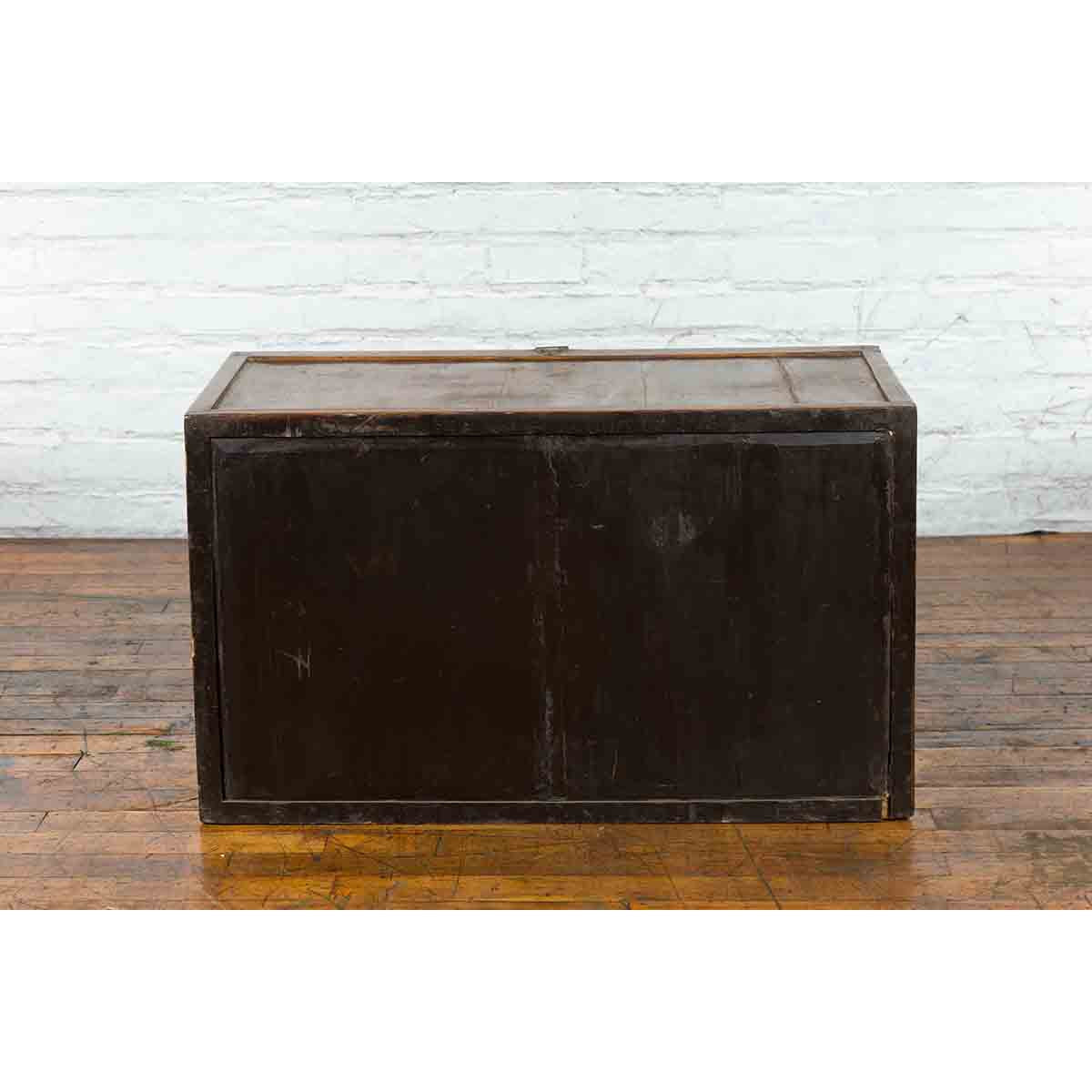 Korean Early 20th Century Storage Chest with Silver Plated Brass Hardware-15. Asian & Chinese Furniture, Art, Antiques, Vintage Home Décor for sale at FEA Home