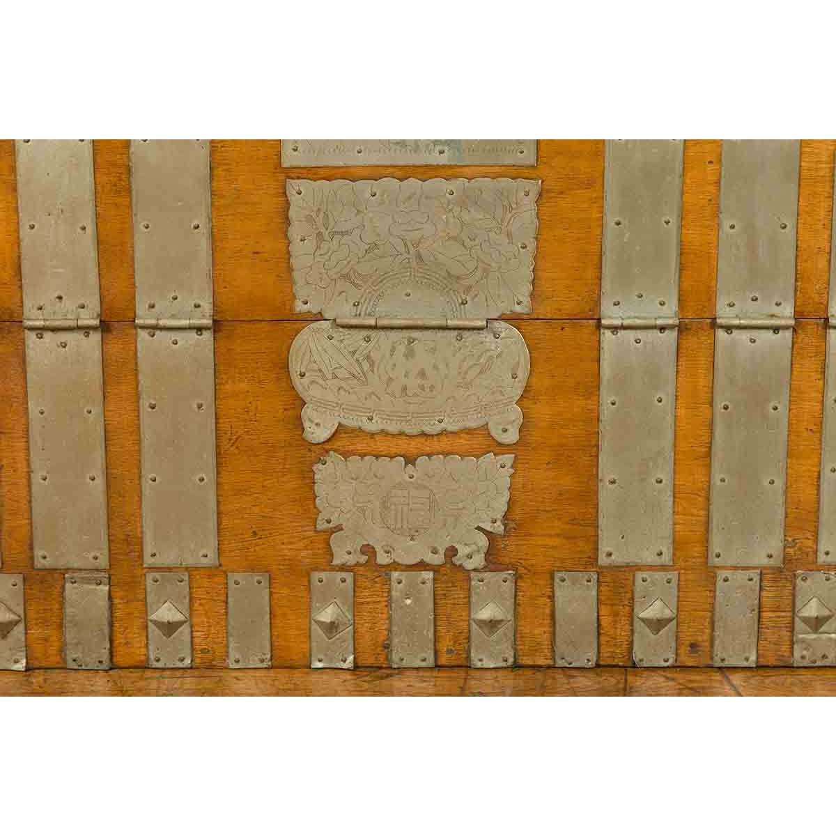 Korean Early 20th Century Storage Chest with Silver Plated Brass Hardware-10. Asian & Chinese Furniture, Art, Antiques, Vintage Home Décor for sale at FEA Home