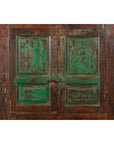19th Century Goan Cabinet with Pairs of Double Doors and Green Painted Panels-7. Asian & Chinese Furniture, Art, Antiques, Vintage Home Décor for sale at FEA Home