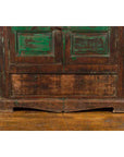 19th Century Goan Cabinet with Pairs of Double Doors and Green Painted Panels-8. Asian & Chinese Furniture, Art, Antiques, Vintage Home Décor for sale at FEA Home