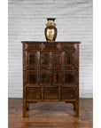 Qing Dynasty 1800s Brown Lacquered Chinese Cabinet with Doors and Drawers-3. Asian & Chinese Furniture, Art, Antiques, Vintage Home Décor for sale at FEA Home