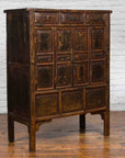 Qing Dynasty 1800s Brown Lacquered Chinese Cabinet with Doors and Drawers-2. Asian & Chinese Furniture, Art, Antiques, Vintage Home Décor for sale at FEA Home