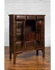 Qing Dynasty 1800s Brown Lacquered Chinese Cabinet with Doors and Drawers-4. Asian & Chinese Furniture, Art, Antiques, Vintage Home Décor for sale at FEA Home
